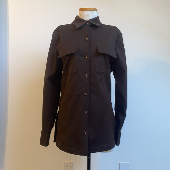 Norton mcnaughton button up brown top size medium stretch - Picture 3 of 5